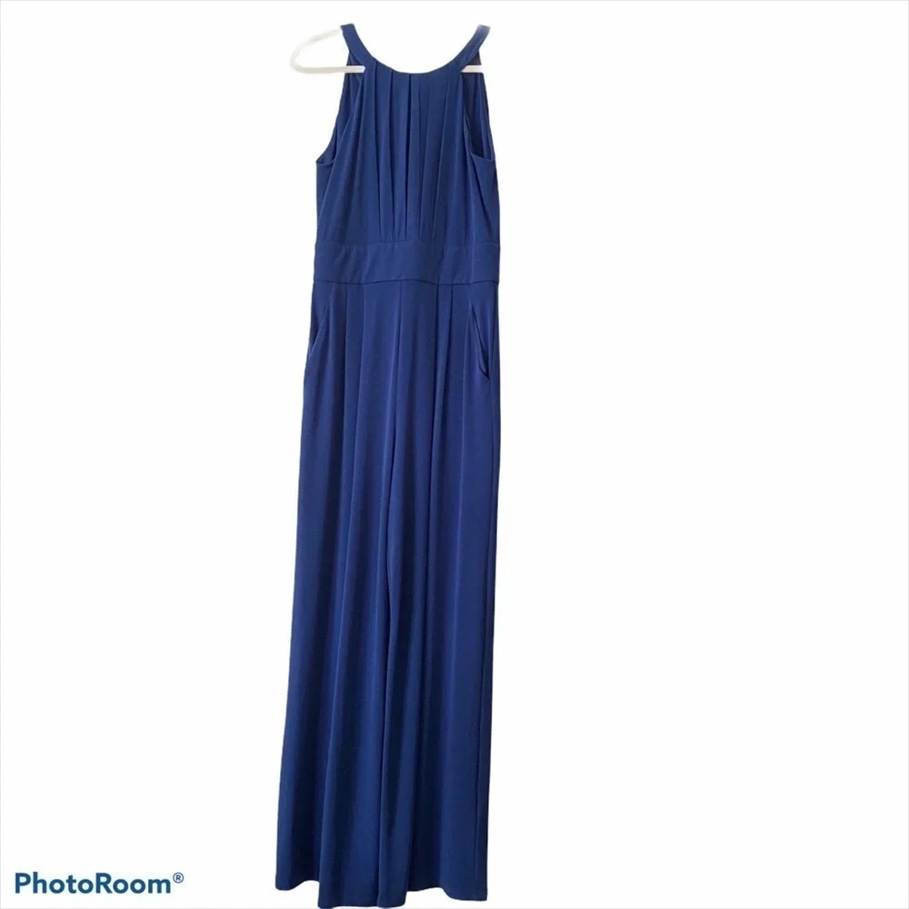 VINCE CAMUTO Blue Wide-Leg Halter Jumpsuit Size S - Picture 8 of 12
